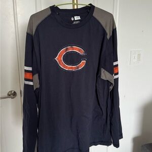NFL Navy and Gray Long Sleeve Shirt with Orange Accents